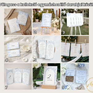 Esküvői ültetőkártya/ ültető / névkártya / asztali névkártya / vendég névtábla - Azure Wings (kék porcelán) - esküvő - meghívó & kártya - meghívó - Meska.hu