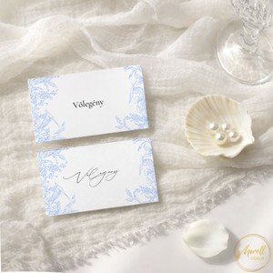 Esküvői ültetőkártya/ ültető / névkártya / asztali névkártya / vendég névtábla - Azure Wings (kék porcelán) - esküvő - meghívó & kártya - meghívó - Meska.hu