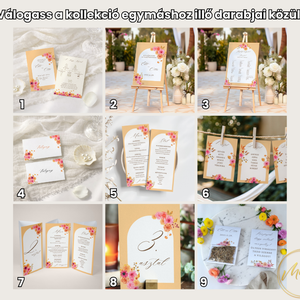 Esküvői ültetőkártya/ ültető / névkártya / asztali névkártya / vendég névtábla - Color Pop Flora (színes virágos) - esküvő - meghívó & kártya - meghívó - Meska.hu