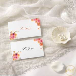 Esküvői ültetőkártya/ ültető / névkártya / asztali névkártya / vendég névtábla - Color Pop Flora (színes virágos), Esküvő, Meghívó & Kártya, Meghívó, Fotó, grafika, rajz, illusztráció, MESKA