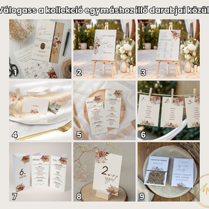 Esküvő asztalszám/asztaljelölő/asztalszám kártya/asztalszámozás/asztali dekoráció - Antique Bloom (terrakotta virágos) - esküvő - meghívó & kártya - meghívó - Meska.hu