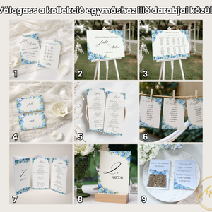 Esküvő asztalszám/asztaljelölő/asztalszám kártya/asztalszámozás/asztali dekoráció- Blue Dream (kék hortenziás) - esküvő - meghívó & kártya - meghívó - Meska.hu