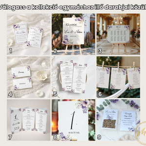 Esküvői ültetőkártya/ ültető / névkártya / asztali névkártya / vendég névtábla - Violet Haze (lila virágos) - esküvő - meghívó & kártya - meghívó - Meska.hu