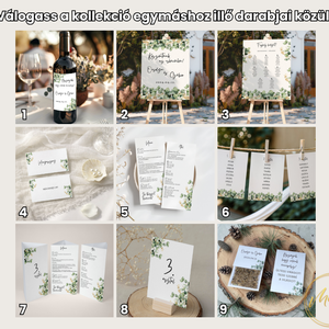 Esküvő asztalszám/asztaljelölő/asztalszám kártya/asztalszámozás/asztali dekoráció - Verde Oro (eukaliptuszos arany) - esküvő - meghívó & kártya - meghívó - Meska.hu