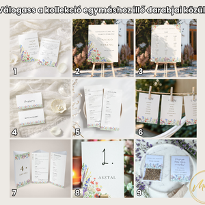 Esküvő asztalszám/asztaljelölő/asztalszám kártya/asztalszámozás/asztali dekoráció- Vadvirág liget (színes vadvirágos) - esküvő - meghívó & kártya - meghívó - Meska.hu