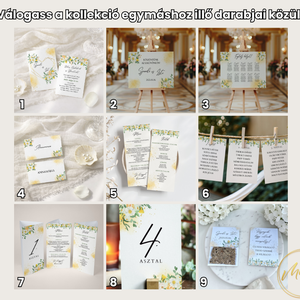 Esküvő asztalszám/asztaljelölő/asztalszám kártya/asztalszámozás/asztali dekor - Summer Sorbet (citromos virágos) - esküvő - meghívó & kártya - meghívó - Meska.hu