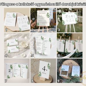 Esküvő asztalszám / asztaljelölő / asztalszám kártya / asztalszámozás /  asztali dekorá - Soft Sage (zsályazöld leveles) - esküvő - meghívó & kártya - meghívó - Meska.hu