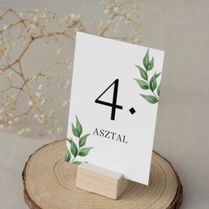 Esküvő asztalszám / asztaljelölő / asztalszám kártya / asztalszámozás /  asztali dekorá - Soft Sage (zsályazöld leveles), Esküvő, Meghívó & Kártya, Meghívó, Fotó, grafika, rajz, illusztráció, MESKA