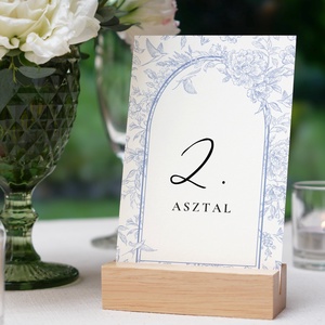 Esküvő asztalszám/asztaljelölő/asztalszám kártya/asztalszámozás/asztali dekoráció -Azure Wings (kék porcelán) - Meska.hu