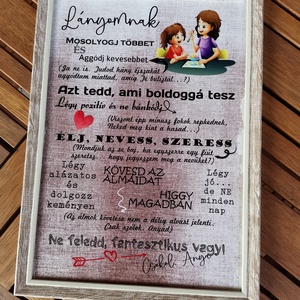 Emléktáblák - Lányomnak - otthon & életmód - dekoráció - fali és függő dekoráció - falra akasztható dekor - Meska.hu