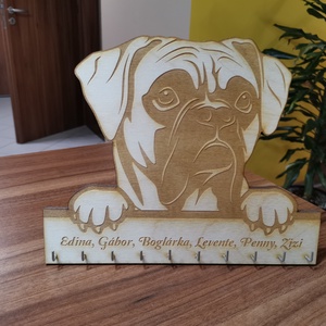 Boxer kutya formájú fali kulcstartó - Meska.hu