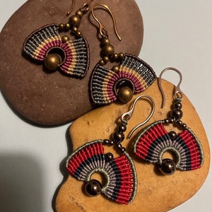 Gyöngyös bohém füli, Ékszer, Fülbevaló, Lógó fülbevaló, Csomózás, MESKA