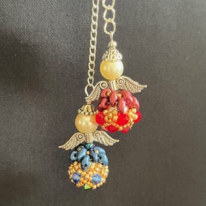 Gyöngy angyalka  - karácsony - karácsonyi lakásdekoráció - karácsonyfadíszek - Meska.hu