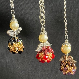 Gyöngy angyalka  - karácsony - karácsonyi lakásdekoráció - karácsonyfadíszek - Meska.hu