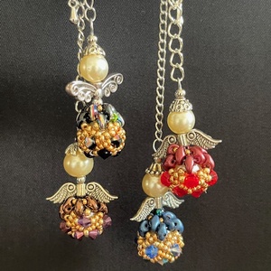 Gyöngy angyalka  - karácsony - karácsonyi lakásdekoráció - karácsonyfadíszek - Meska.hu