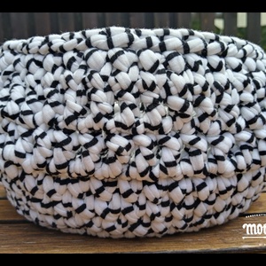 Fedeles horgolt tároló szett - Fekete Fehér - otthon & életmód - tárolás & rendszerezés - tárolókosár - Meska.hu