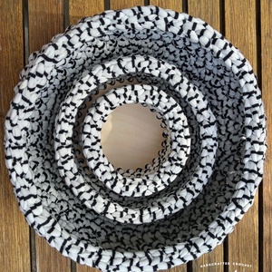 Fedeles horgolt tároló szett - Fekete Fehér - otthon & életmód - tárolás & rendszerezés - tárolókosár - Meska.hu