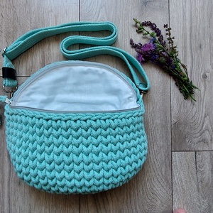 Menta - Horgolt Övtáska és Pillangó Charm - táska & tok - övtáska - Meska.hu