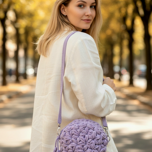Macaron - horgolt crossbody - levendula lila - táska & tok - kézitáska & válltáska - alkalmi táska - Meska.hu