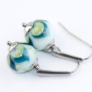 Szirmok -egyedi lámpagyöngy fülbevaló -  - Meska.hu