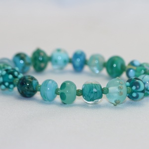 Tengerzöld lámpagyöngy karkötő - ékszer - ékszerszett - Meska.hu