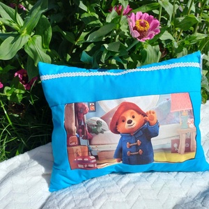 paddington mesepárna kék - otthon & életmód - babaszoba, gyerekszoba - gyerek díszpárna - Meska.hu