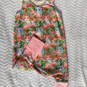 92-98 Mosolymanó tipegő hálózsák �cicás, korallnarancs - baba - mama - babaruházat - tipegőhálózsák - Meska.hu