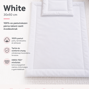 Fehér, Ovis gyermekágynemű, 100% öko-tex pamutvászon, téli-nyári, több méret választható - Meska.hu
