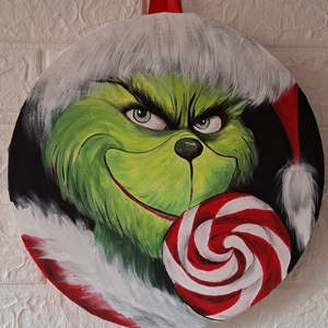 Grincs, Karácsony, Karácsonyi lakásdekoráció, Karácsonyi ajtódíszek, Festészet, MESKA