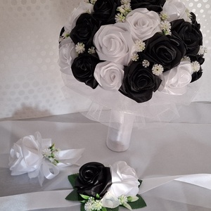 Örökcsokor garnitúra - esküvő - menyasszonyi- és dobócsokor - Meska.hu