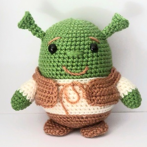 Horgolt mini Shrek , Játék & Sport, Plüssállat & Játékfigura, Plüss mesefigurák, Horgolás, MESKA