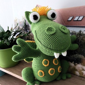 Horgolt sárkány - játék & sport - plüssállat & játékfigura - plüss mesefigurák - Meska.hu