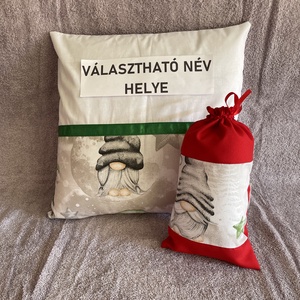 Mikulás párna + mikulás zsák egyedi névvel ellátva, Otthon & Életmód, Lakástextil, Párna & Párnahuzat, Hímzés, Varrás, MESKA