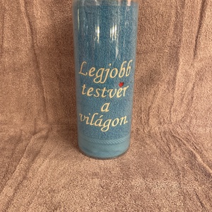 Legjobb testvér a világon feliratos hímzett törölköző - otthon & életmód - fürdőszoba - törölköző - Meska.hu