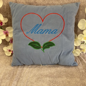Mama feliratos mintás párna - otthon & életmód - lakástextil - párna & párnahuzat - Meska.hu
