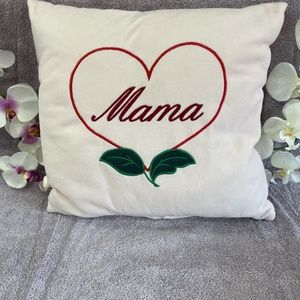 Mama feliratos mintás párna, Otthon & Életmód, Lakástextil, Párna & Párnahuzat, Hímzés, Varrás, MESKA