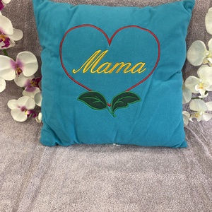 Mama feliratos mintás párna - otthon & életmód - lakástextil - párna & párnahuzat - Meska.hu