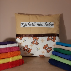 Egyedi névre szóló macis párna + törölköző - otthon & életmód - lakástextil - párna & párnahuzat - Meska.hu