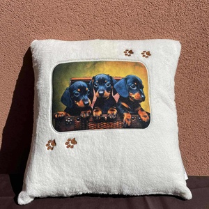 Tacskós tappancsos párna - otthon & életmód - lakástextil - párna & párnahuzat - Meska.hu