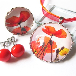 Pipacs mintás ékszerszett - ékszer - ékszerszett - Meska.hu