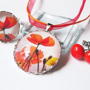 Pipacs mintás ékszerszett - ékszer - ékszerszett - Meska.hu