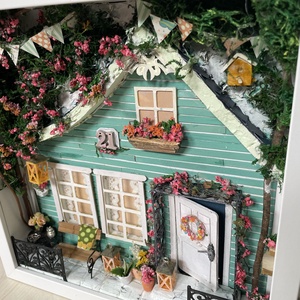 Éva néni háza - miniatűr dobozkép keretben - otthon & életmód - dekoráció - kép & falikép - 3d képek - Meska.hu