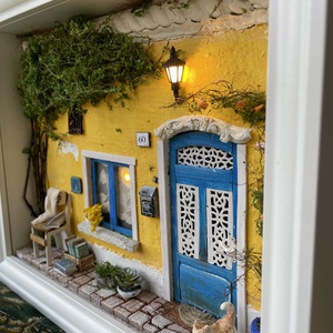  Provance - miniatűr dobozkép - fali kulcstartó - karácsony - karácsonyi lakásdekoráció - karácsonyi falu, házikó - Meska.hu