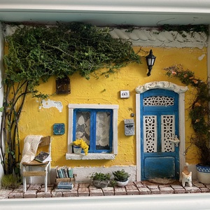  Provance - miniatűr dobozkép - fali kulcstartó - karácsony - karácsonyi lakásdekoráció - karácsonyi falu, házikó - Meska.hu