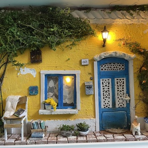  Provance - miniatűr dobozkép - fali kulcstartó - karácsony - karácsonyi lakásdekoráció - karácsonyi falu, házikó - Meska.hu