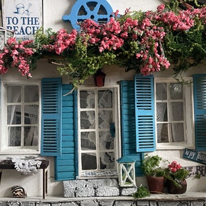 Adria - miniatűr dobozkép - fali kulcstartó, Karácsony, Karácsonyi lakásdekoráció, Karácsonyi falu, házikó, Újrahasznosított alapanyagból készült termékek, MESKA