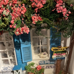 Adria - miniatűr dobozkép - fali kulcstartó - karácsony - karácsonyi lakásdekoráció - karácsonyi falu, házikó - Meska.hu