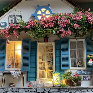 Adria - miniatűr dobozkép - fali kulcstartó - karácsony - karácsonyi lakásdekoráció - karácsonyi falu, házikó - Meska.hu