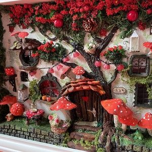 Gomba utca 53 - miniatűr dobozkép - fali kulcstartó - karácsony - karácsonyi lakásdekoráció - karácsonyi falu, házikó - Meska.hu