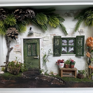 Fenyves utca 61 - miniatűr dobozkép - fali kulcstartó - Meska.hu